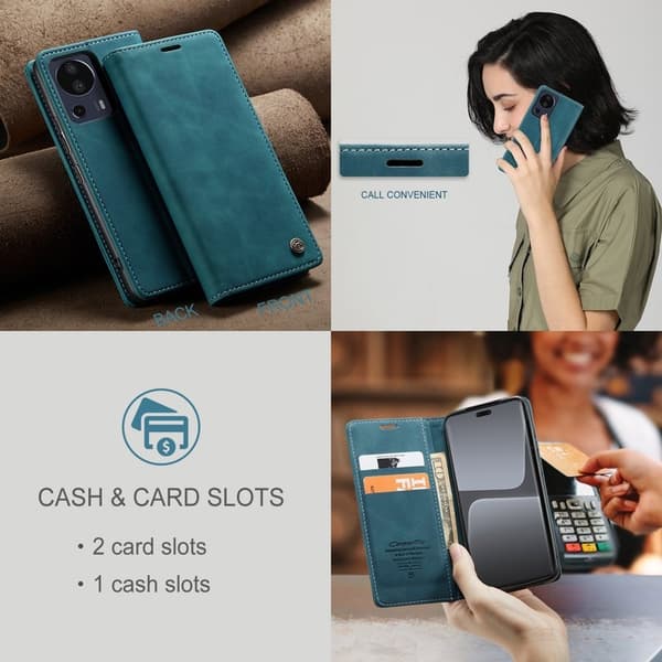 CASEME 013 Plånboksfodral för Xiaomi 13 Lite 5G - Blå