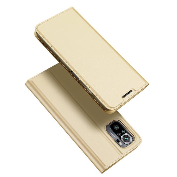 Dux Ducis Skin Pro Plånboksfodral Xiaomi Redmi Note 10 - Guld Gul