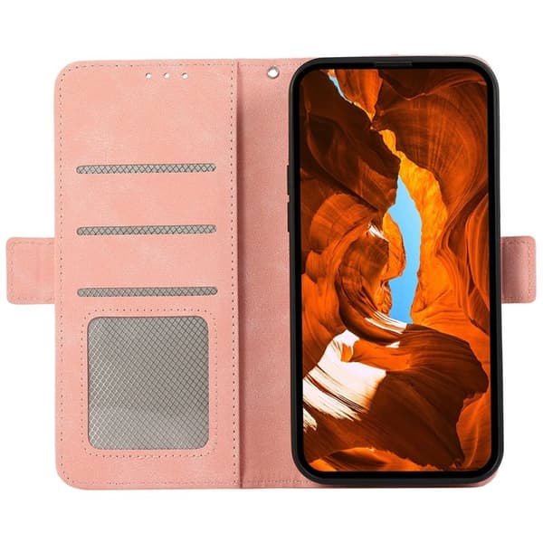 ABEEL Mobilskal till Xiaomi 15T Pro KonstLäder Folio Ställ Rosa