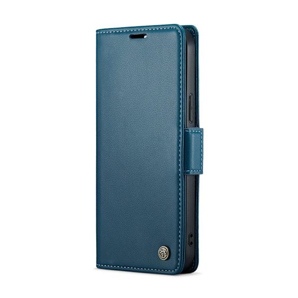 CASEME iPhone 16 Pro Max Plånboksfodral Konstläder RFID-Skydd Blå