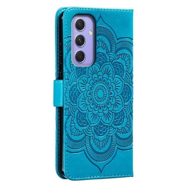 Samsung Galaxy S26 Plånboksfodral Konstläder Mandala Tryck - Blå
