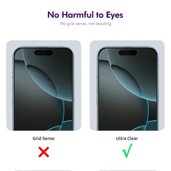 [2-Pack] BOOM iPhone 17/16 Pro Härdat Glas Skärmskydd Privacy Svart