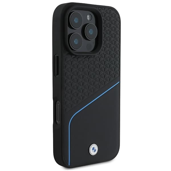 BMW telefontaske til iPhone 16 Pro Max MagSafe Textured Line - Sort Black