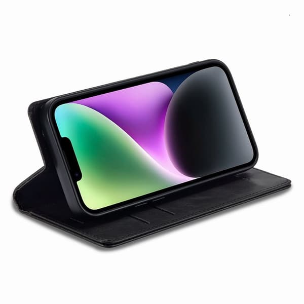 LC.IMEEKE iPhone 14 Plus Plånboksfodral i Konstläder - Svart
