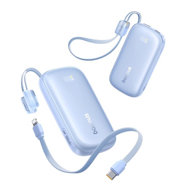 Baseus Powerbank 10000mAh 45W med USB-C till Lightning Kabel - Blå Blå