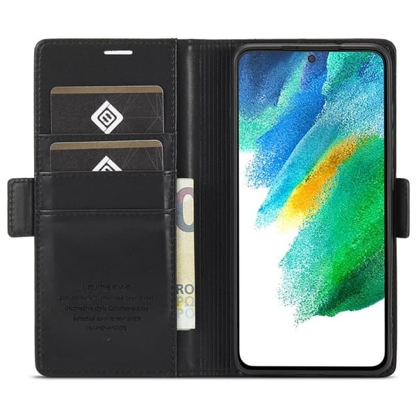 LC.IMEEKE Samsung Galaxy S22 Plånboksfodral Konstläder - Svart