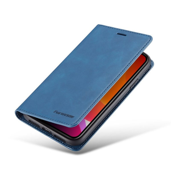 FORWENW iPhone 11 Plånboksfodral i Silky Touch Konstläder - Blå