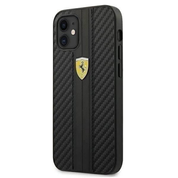 Ferrari Case skal iPhone 12 mini 5,4" OnTrack PU Carbon - Svart Black