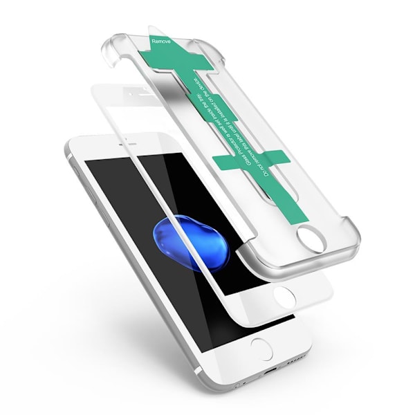 CoveredGear Easy App Härdat Glas Skärmskydd till iPhone 8 Plus / 7 Plus - Vit Vit