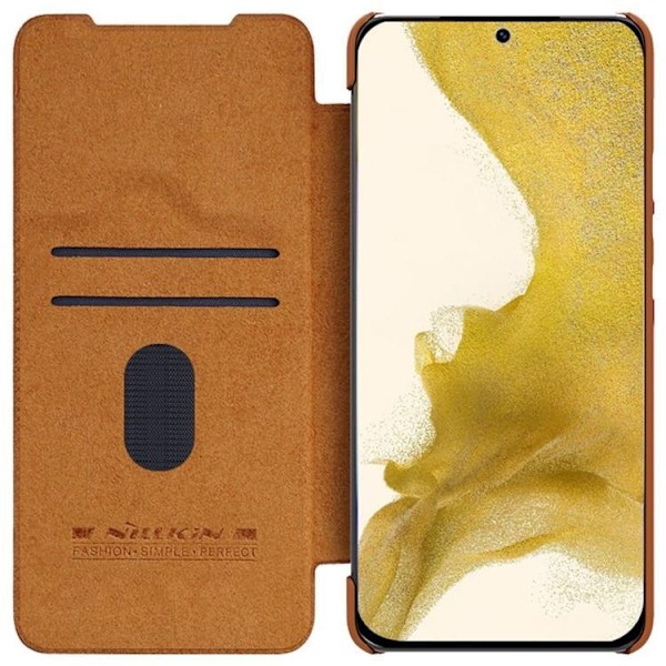 Nillkin Galaxy S23 Plus Plånboksfodral Qin Läder Pro - Brun