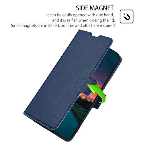 Xiaomi 13 Lite Plånboksfodral Dual Magnetic Clasp - Blå