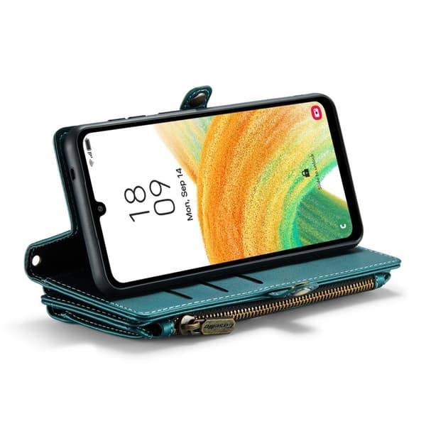 CASEME Plånboksfodral Konstläder för Samsung Galaxy A33 5G - Grön