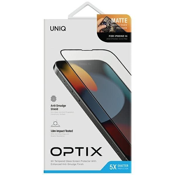 UNIQ iPhone 14/13/13 Pro Härdat Glas Skärmskydd Optix Matte