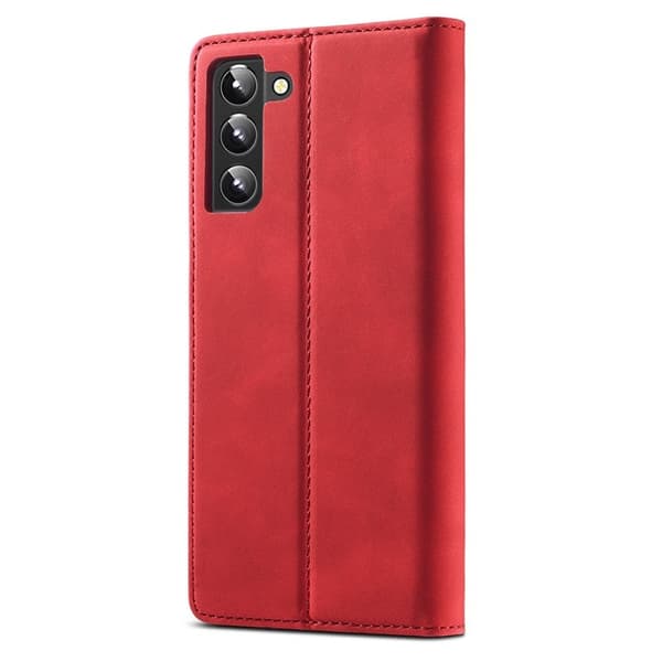 LC.IMEEKE Plånboksfodral Samsung Galaxy S22+ 5G - Röd Konstläder
