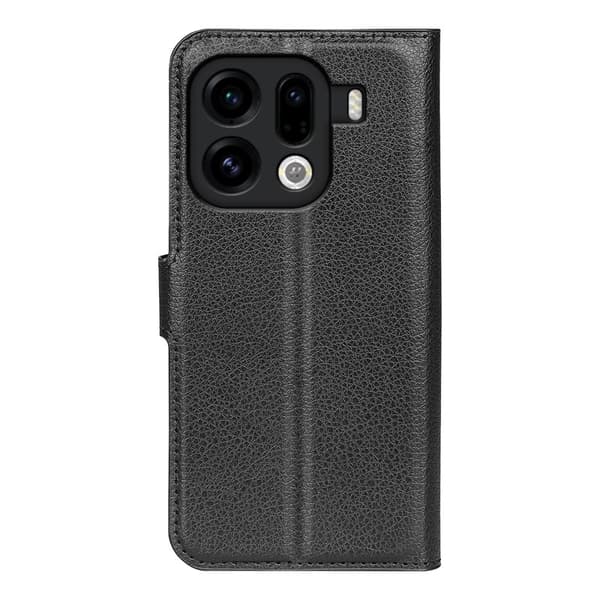 Litchi Oppo Find X9 Pro 5G Plånboksfodral Konstläder Skydd - Svart