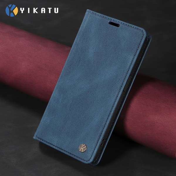 YIKATU OnePlus 15 5G Konstläder Plånboksfodral Skin-touch Blå