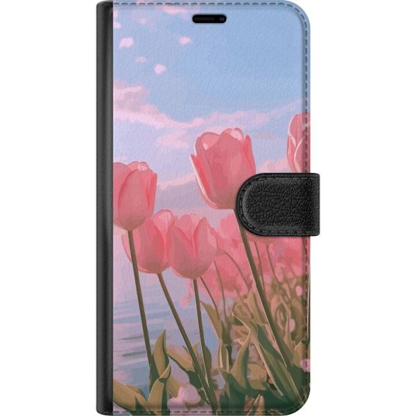 Pungcover til Xiaomi Redmi Note 14 Pro+ med lyserøde tulipaner