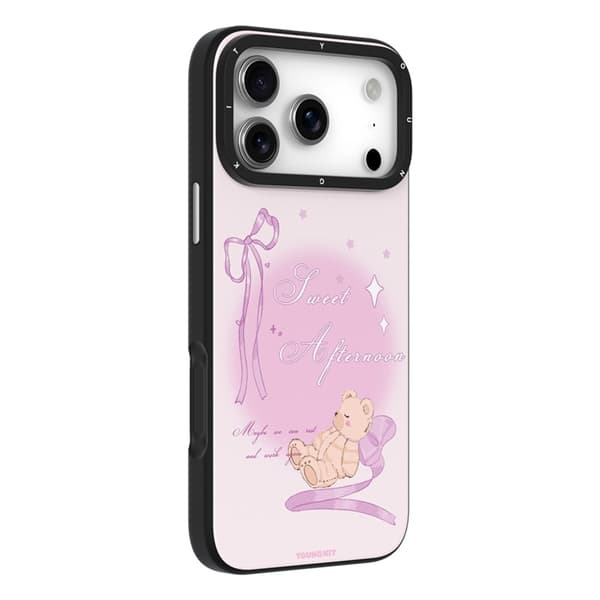 YOUNGKIT Mobilskal till iPhone 17 Pro MagSafe Cute Moments - Violet Bear Rosa