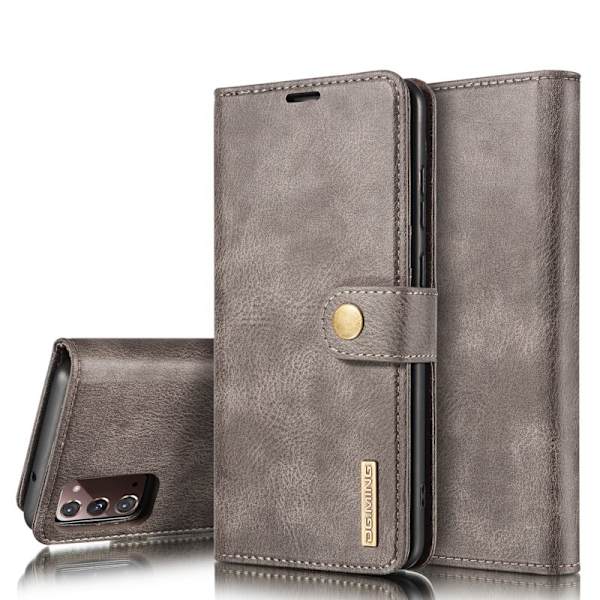 DG.MING 2-in-1 Back Cover + Äkta Läder Plånboksfodral Grå