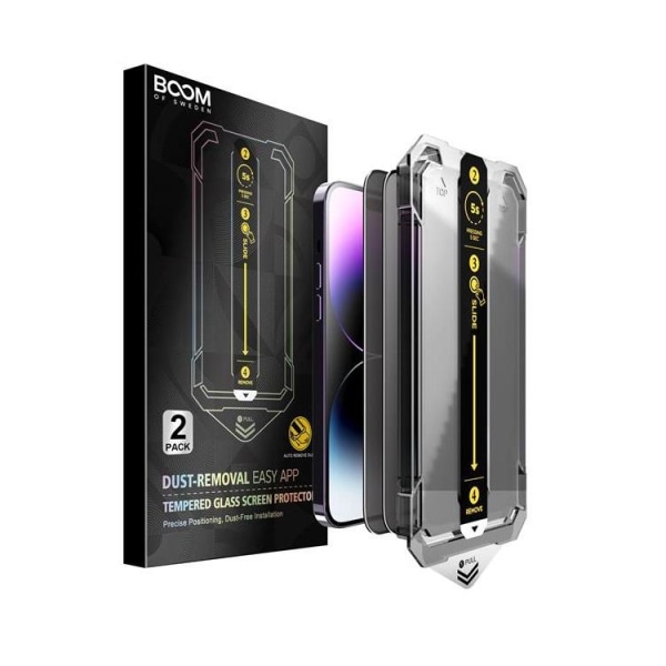 BOOM iPhone 13 Pro Max Privacy Härdat Glas Skärmskydd - 2 Pack