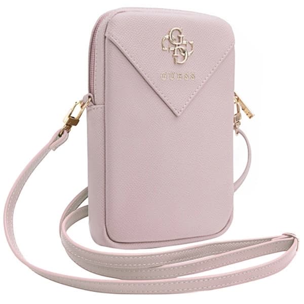 Guess Mobilväska Zip Triangle 4G - Rosa Rosa