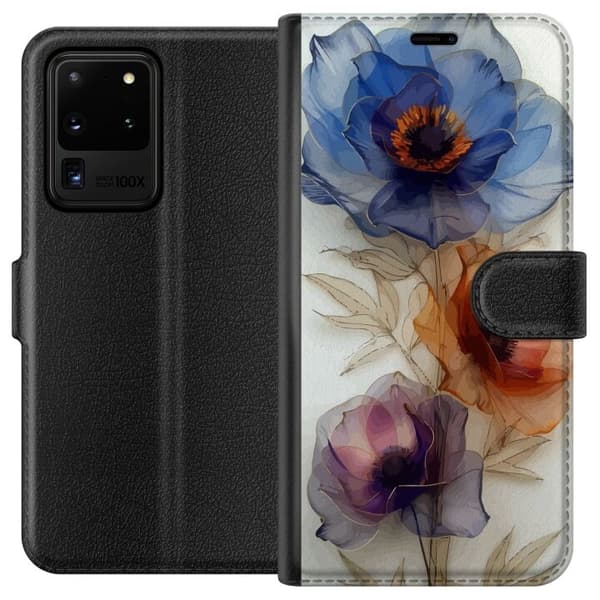 Plånboksfodral till Samsung Galaxy S20 Ultra med Silkesblommor