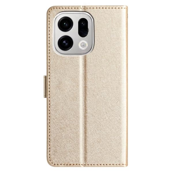 Oppo Find X9 Pro 5G Kortfack Plånboksfodral Konstläder Magnetlås - Guld