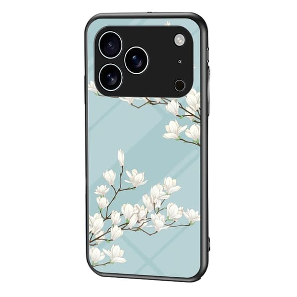 Mobilskal till iPhone 17 Pro Max Floral Pattern TPU + Härdat Glas - Grön Grön