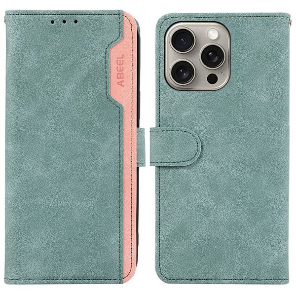 ABEEL iPhone 13 Pro Plånboksfodral RFID-Skydd Konstläder - Blå