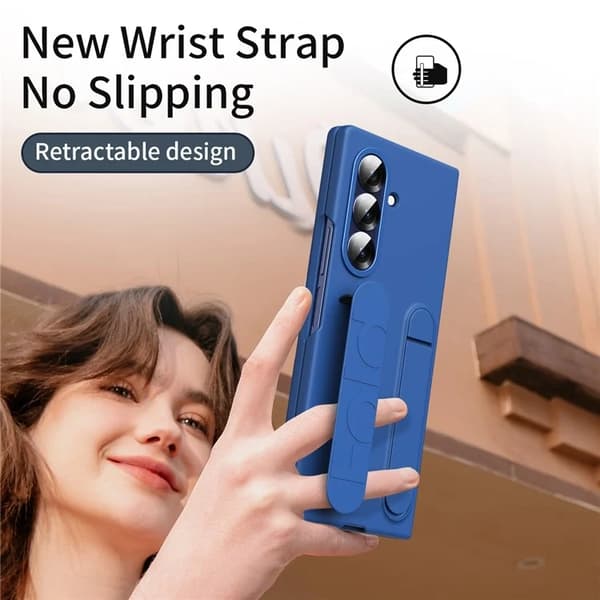 Mobilskal till Galaxy Z Fold7 5G Kickstand Armband PC Silicone - Blå Blå