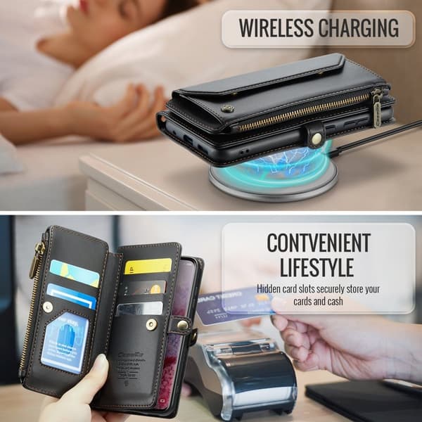 CASEME Plånboksfodral Konstläder för Samsung Galaxy S20 - Svart