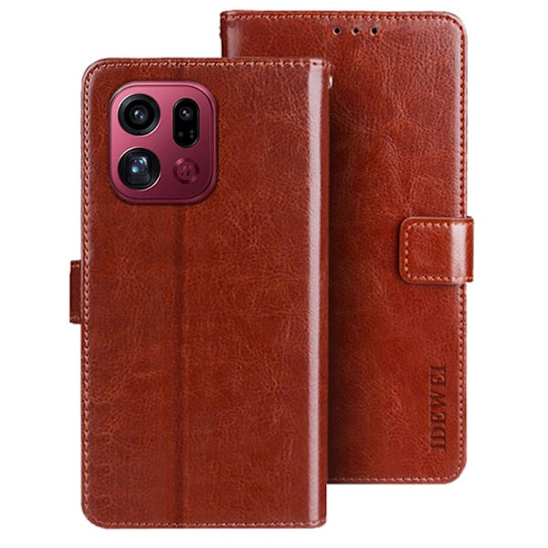 IDEWEI Oppo Find X9 Pro Plånboksfodral Konstläder - Brun