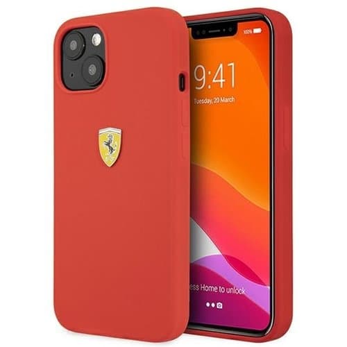 Ferrari Silikonikuori iPhone 13 mini - Punainen Red