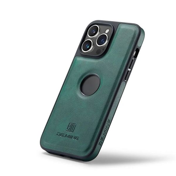 DG.MING Mobilskal till iPhone 16 Pro Anti-Drop Läder - Grön
