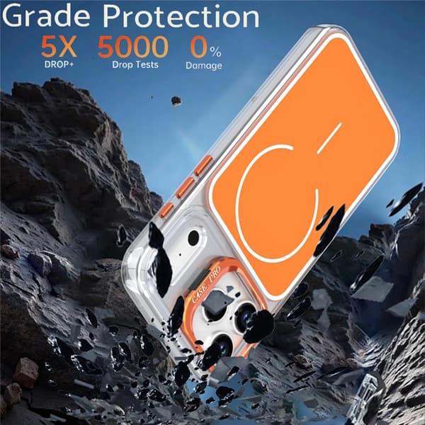 Mobilskal till iPhone 17 Pro Max MagSafe Lens Kickstand TPU + PC - Orange Orange