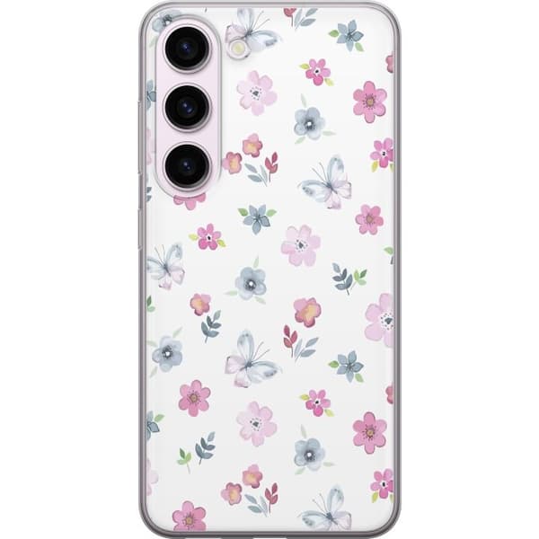 Mobilcover til Samsung Galaxy S23 med blomster og sommerfugle