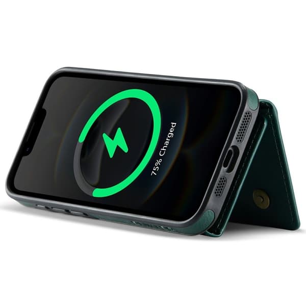 DG.MING M6 Series Mobilskal till iPhone 16e Magnetiskt Plånboksfodral Grön