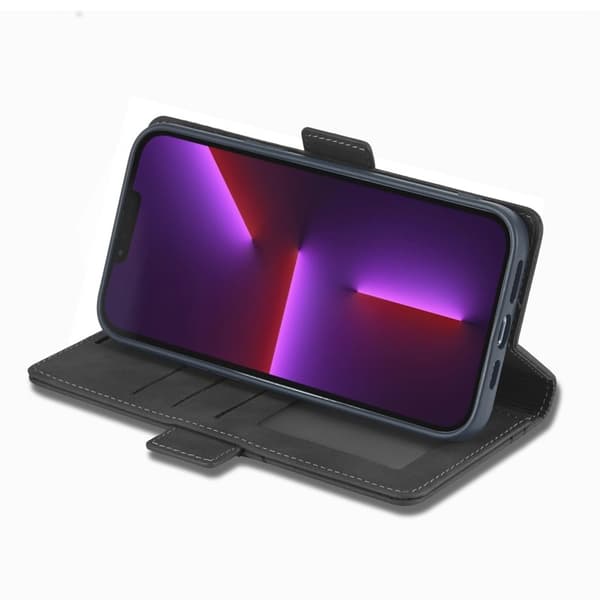 FORWENW F3 Series iPhone 15 Plus Flip Plånboksfodral Konstläder - Svart