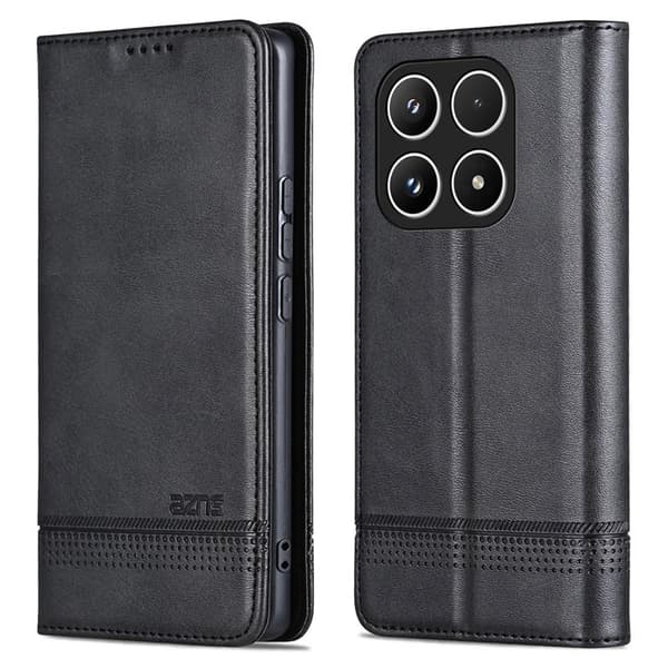 AZNS Xiaomi 17 Plånboksfodral Konstläder - Svart