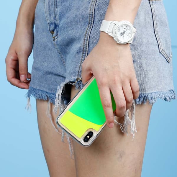 Liquid Neon Sand -kuori iPhone Xs Maxille - Vihreä Green