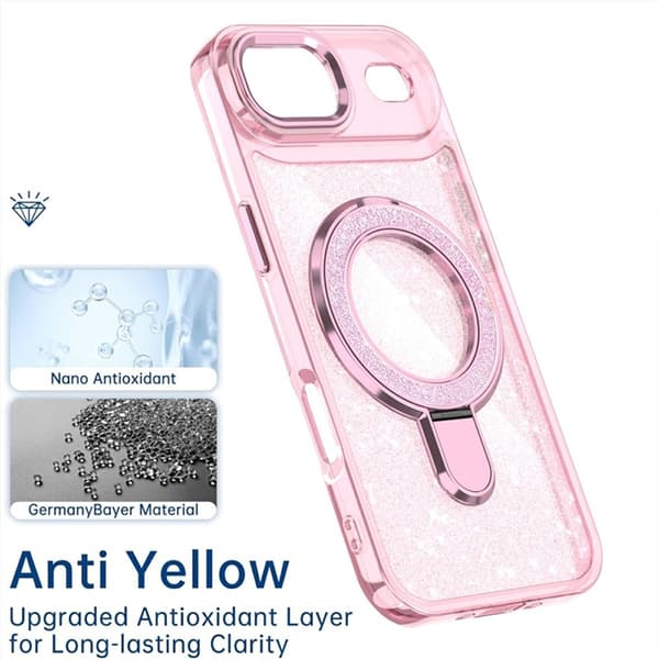 Mobilskal till iPhone Air Glitter Design TPU + PC Kickstand - Guld Guld