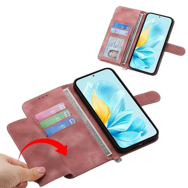 Samsung Galaxy S26 Ultra Plånboksfodral Blommönster Konstläder - Rosa