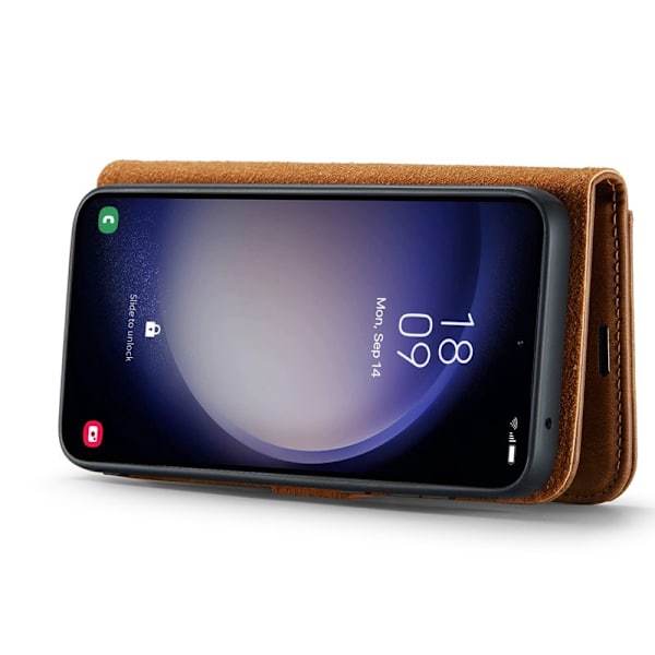 DG.Ming Plånboksfodral för Samsung Galaxy S26 Plus Ställ Äkta läder - Brun