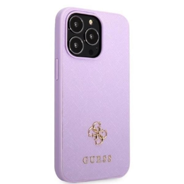 Guess iPhone 13 Pro Max Mobilskal Saffiano Small Metall Logo - Lila