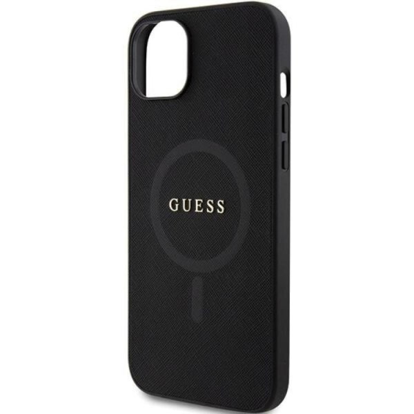 Guess iPhone 15 Plus Mobilskal Magsafe Saffiano - Sort