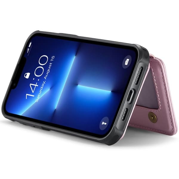 JEEHOOD J05 Mobilskal till iPhone 13 Pro Läder Mobil- Rosa