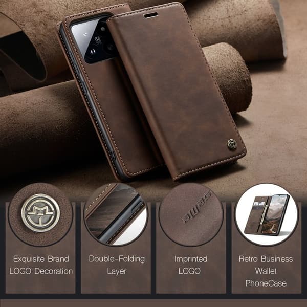 CASEME 013 Plånboksfodral för Xiaomi 15 - KonstLäder - Kaffe
