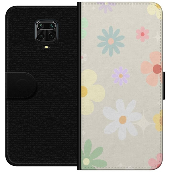 Plånboksfodral till Xiaomi Redmi Note 9 Pro med fejdande blommor