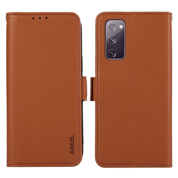 ABEEL Samsung Galaxy S20 FE Plånboksfodral Konstläder RFID-Skydd Brun