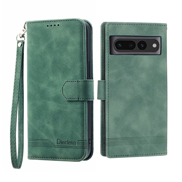 DIERFENG DF-03 Plånboksfodral för Google Pixel 7 Pro - Konstläder - Grön